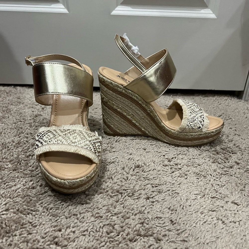 Just fab going all in wedges gold
